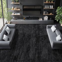 NEW Area Rug 10x12, Washable Living Room Rug, Stain Resistant & Non Slip, Low Pile !