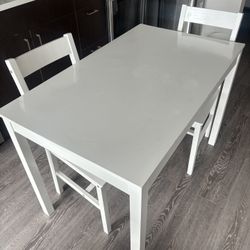 IKEA NÄSINGE / NORDVIKEN Table and 2 chairs, white/white, 51 1/8x31 1/2 "
