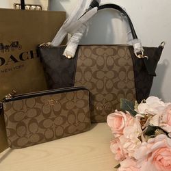 ❤️💐New Coach Elegant Satchel/crossbody And Large Wristlet