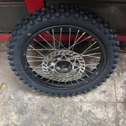 14” Dirt Bike Front Tire + Wheel w/ Disk 