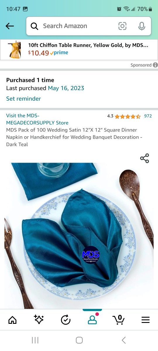 Satan blue napkins