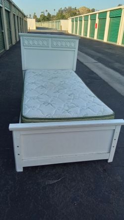 TWIN BED FRAME WITH BOX AND MATTRESS