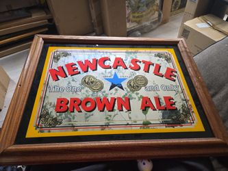 Wooden Frame Newcastle Brown Ale Mirror