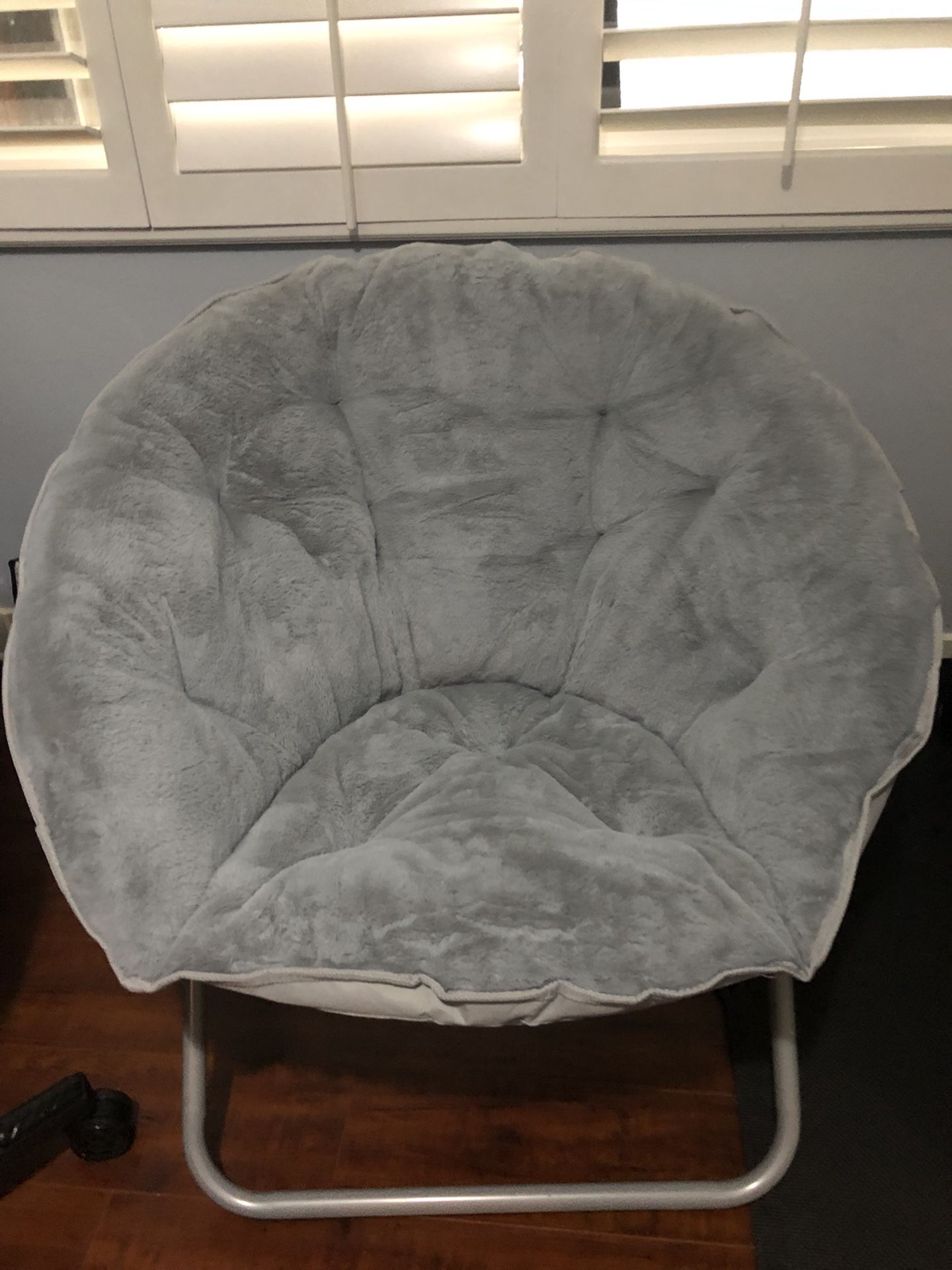 Brand New Grey Saucer Chair - Cute,  Clean, No Stains