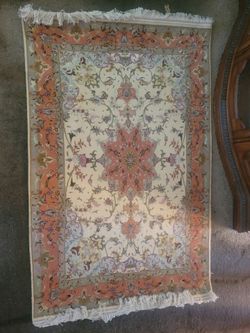 Brand-New 100% Hand-Knotted Wool And Silk Persian Tabriz Rug 3'4"x5'1" No Lower Offers Accepted