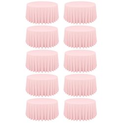 REWOMC 10 Pink Round Tablecloths - 120 Inch, Polyester Table Cover, Stain & Wrinkle Resistant, Washable Fabric Table Cloth For Wedding Banquet Parties