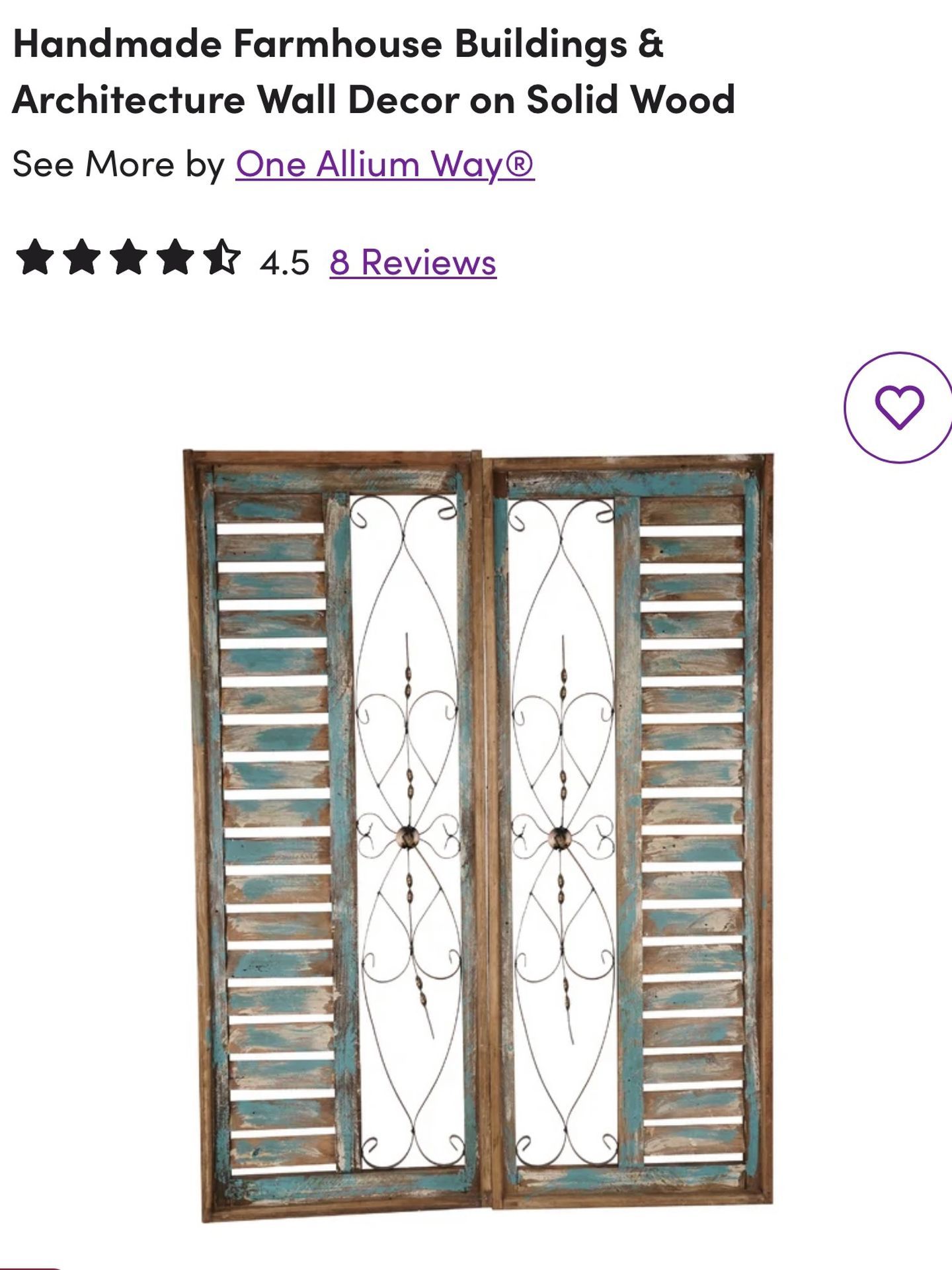 “Shutters” Wall Decor