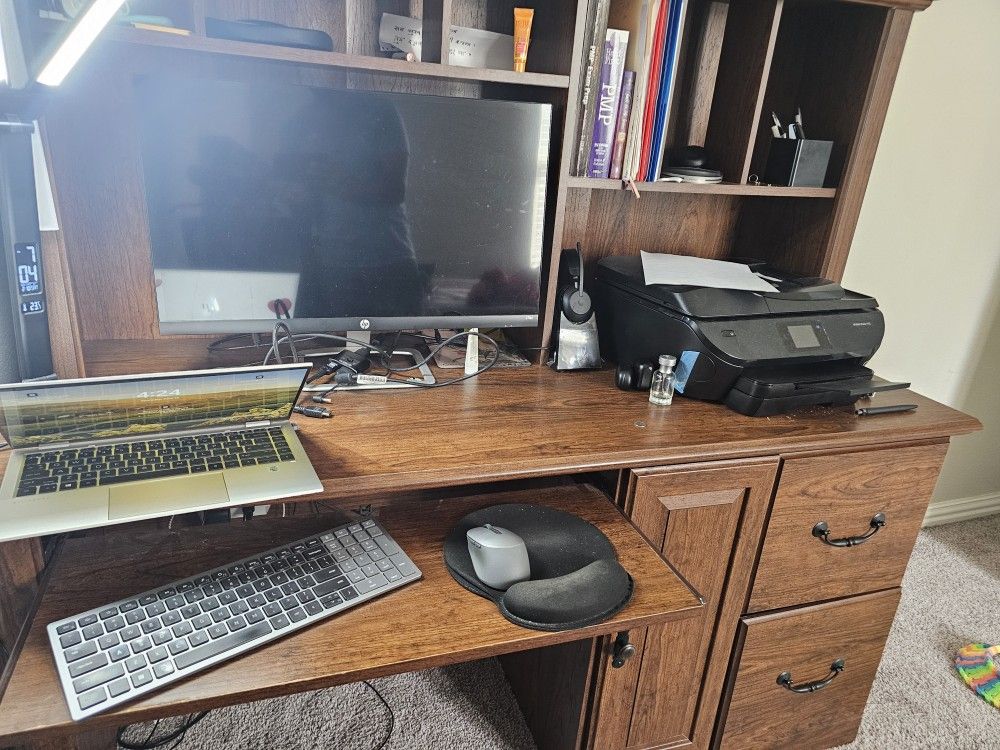 Home Office Table With Hutch