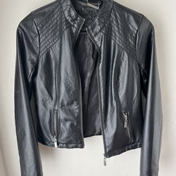Black “leather” Jacket XS
