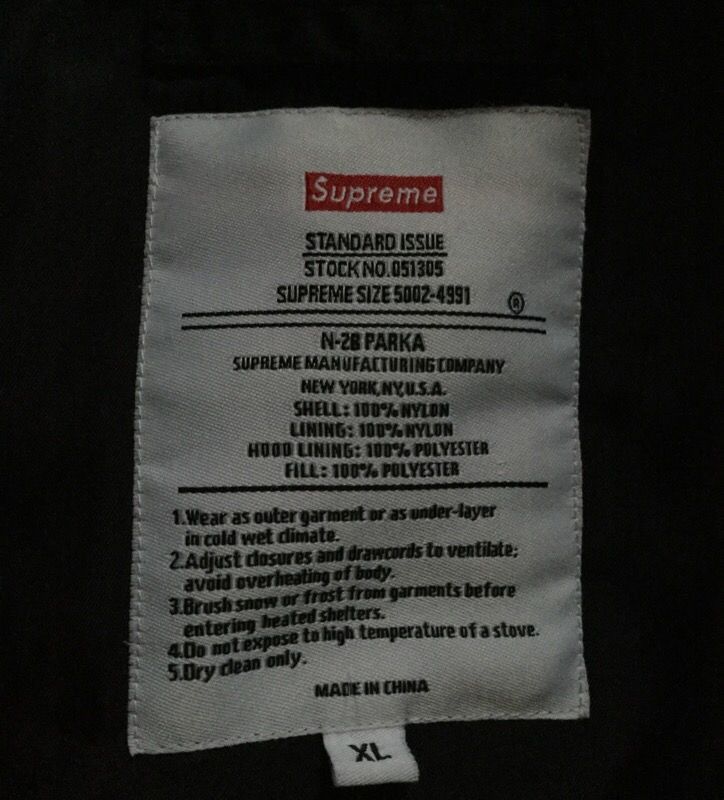 Supreme N-2B parka