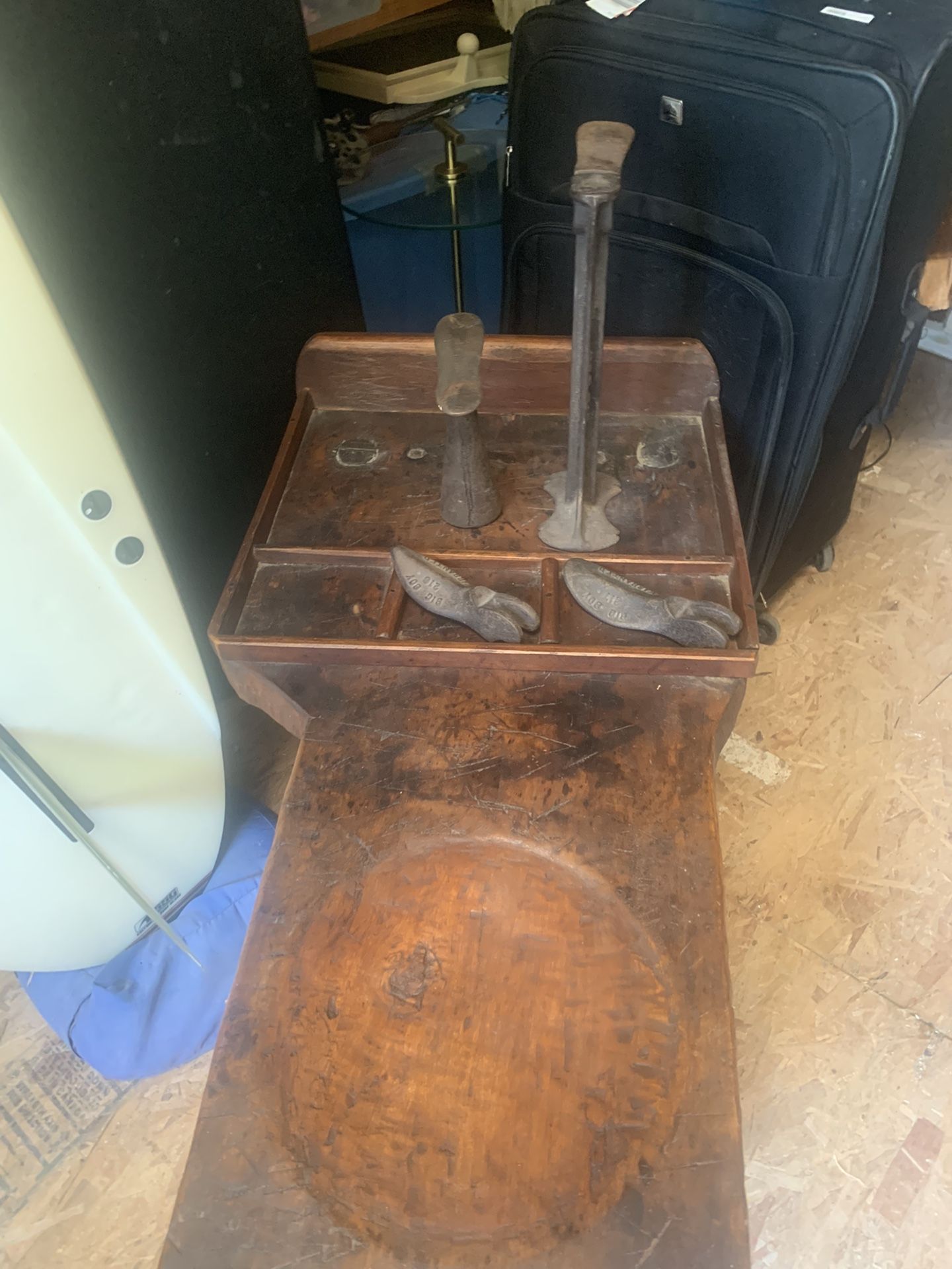 Rare Find Antique Cobbler Set Down Work Table Probably From Late 1800s