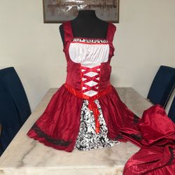 Costume Large  Adult Red Riding Hood With Cape 