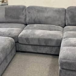 New 4 Piece Modular Sectional Couch with Comfy Wide Chaise! Free Delivery 🚚! 