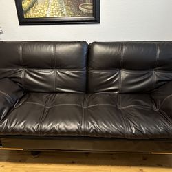 Leather Futon Recliner Sofa Couch Excellent Condition 