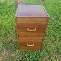 Wood Grain 2-Drawer File Cabinet / Office Storage Nightstand