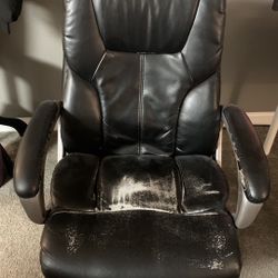 Big Black Office Chair - worn but comfortable!