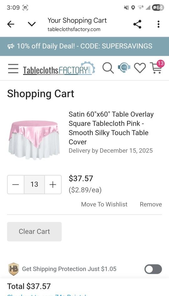 Satin 60"x60" Table Overlay Square Tablecloth Pink - Smooth Silky Touch Table Cover