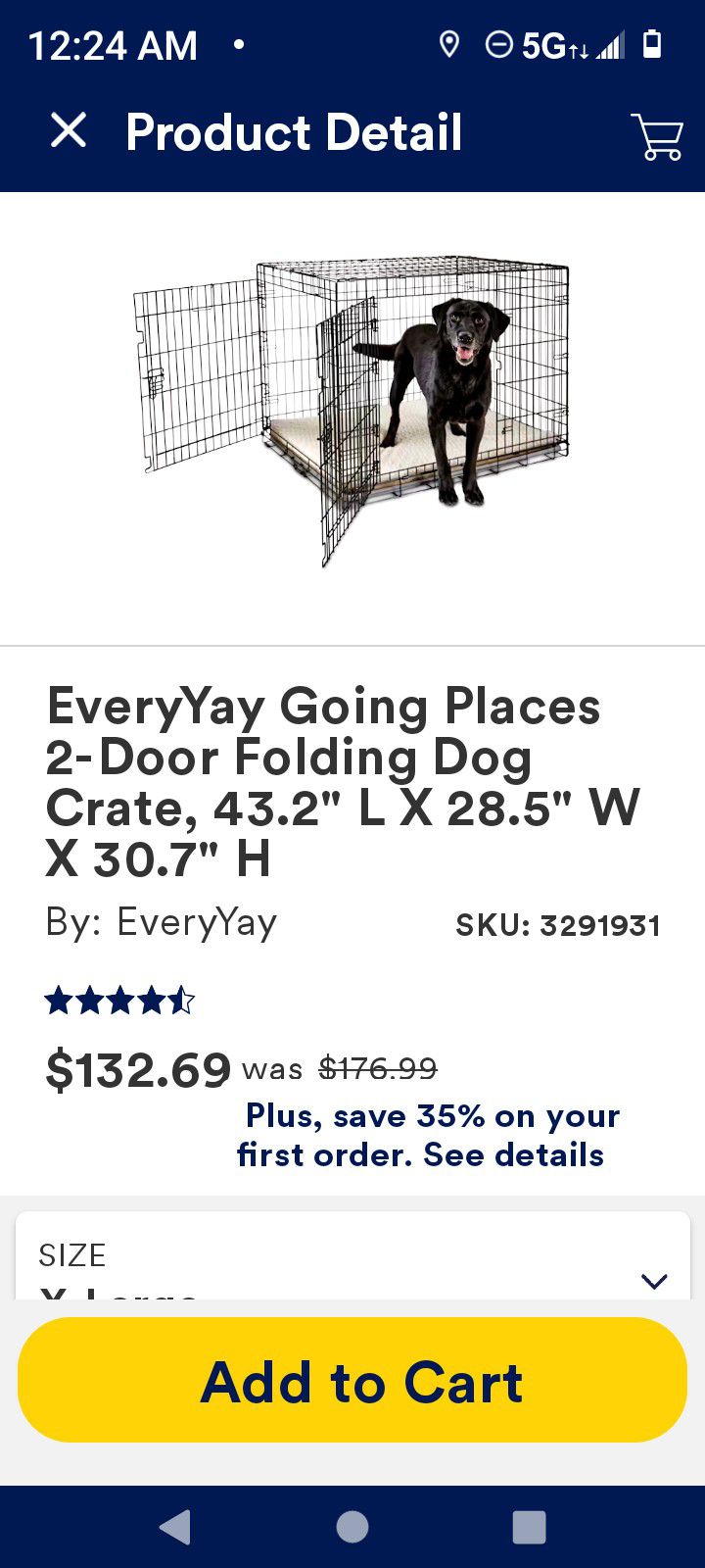 NEW 2door Dog Crate Folding