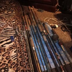 Used vintage Fishing Poles... Manufactured By, Shakespeare,Mohawk,Sheldon Quality,South Bend..  