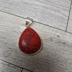 Coral Silver Handmade Pendant 