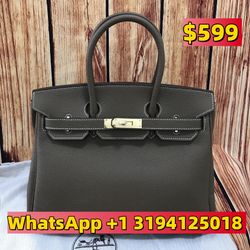 HERMES Birkin 35 Togo Leather Tote Bag Brown