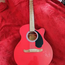 Fender FA-135CE Concert Acoustic Guitar *** IN RARE RED **