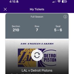 Lakers vs Detroit pistons dec 30th 2 tickets 