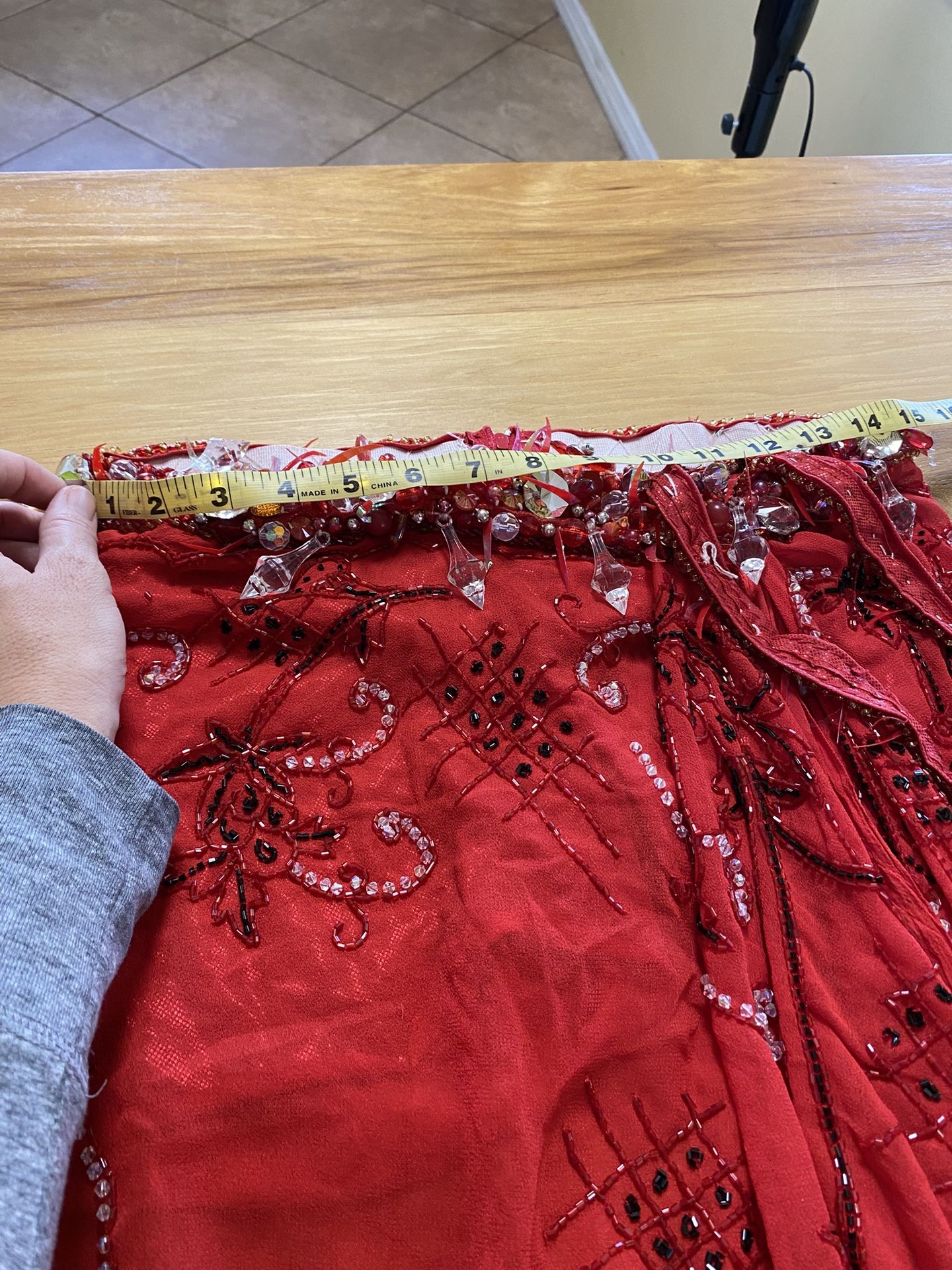 Red Beaded Bellydance Costume