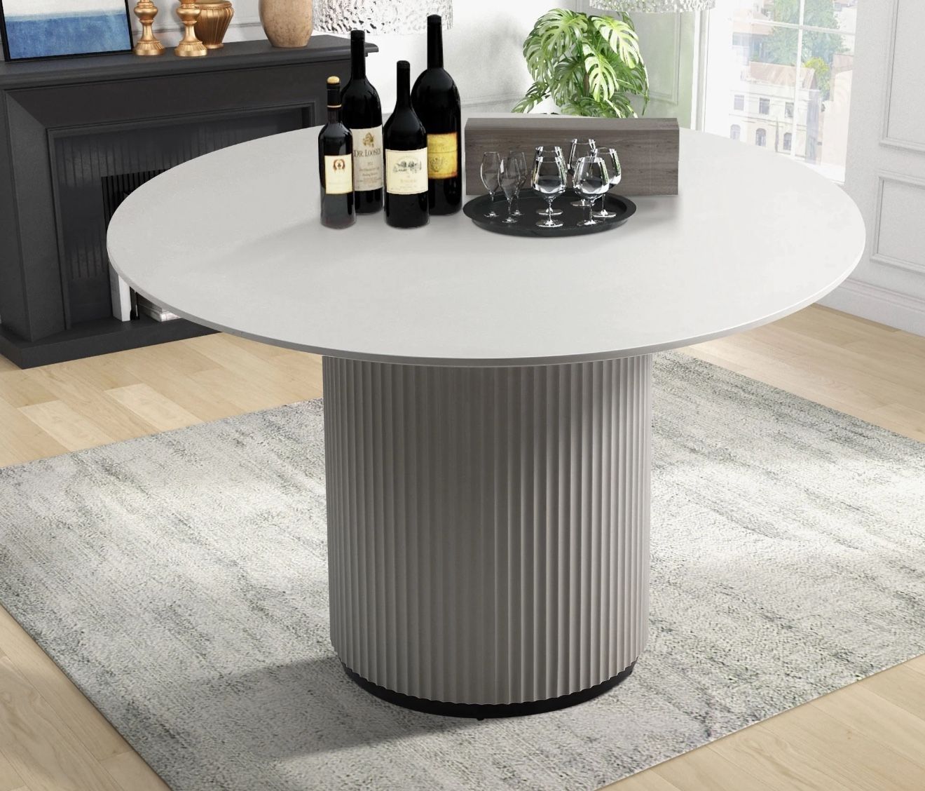 NEW 47.2" Round Dining Table for 6