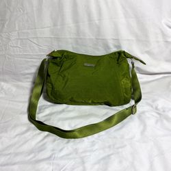 Baggallini Moss Green Hobo Crossbody Bag with Pink Interior