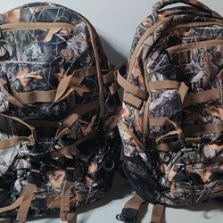 2 Hunting Back Packs Camo With Bow Arrow Holder & Rain Cover Molle Fishing Outdoor Camping Hiking Back Packs