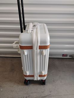 White Hard Shell Carry-On Luggage with Spinner Wheels