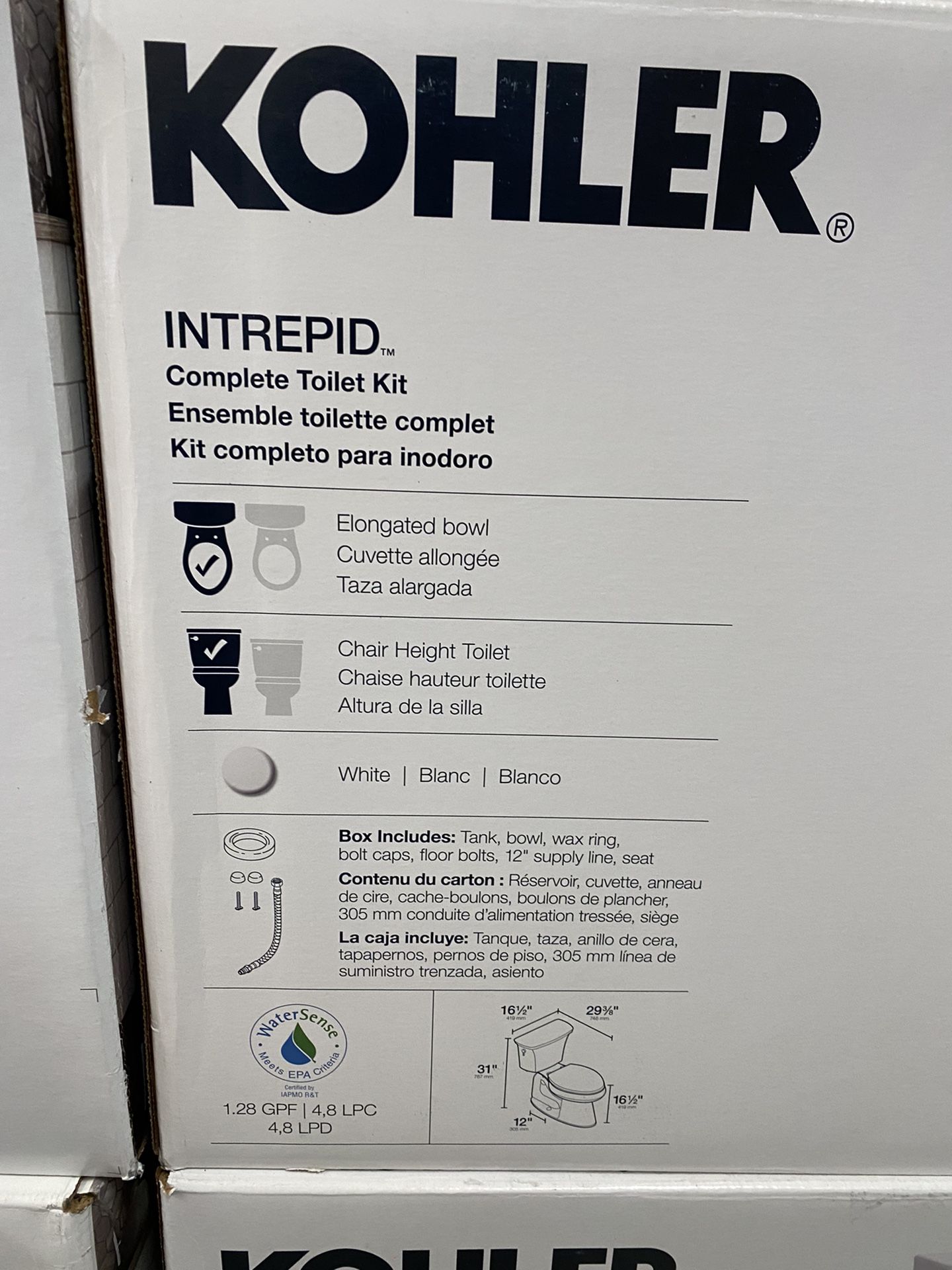 One toilet set Kohler Intrepid Comfort Height The Complete Solution
