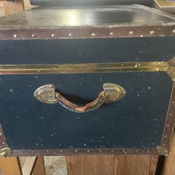 Vintage Trunk With Leather Handles 