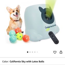 Automatic Dog Ball Launcher Interactive Ball Thrower Fetch it Machine for Dogs with 6 Durable High Elasticity Latex Balls Included
