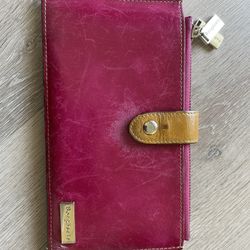 Borgasets Leather Wallet – Burgundy & Tan