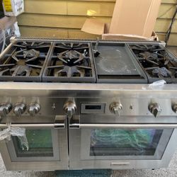 Thermador Pro Harmony Professional Series  PRG486WDH 48 Inch Freestanding Gas Smart Range with 6 Sealed Burners, 7.1 cu. ft. Total Capacity, Continuou