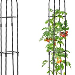 Garden Trellis for Climbing Plant, 48" Tall Cucumber Trellis for Climbing Plants Outdoor Vine Vegetable Tomato Rose Clematis Cucumber Trellis, 2 Pack