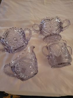 Vintage Lavender Sugar And Creamers