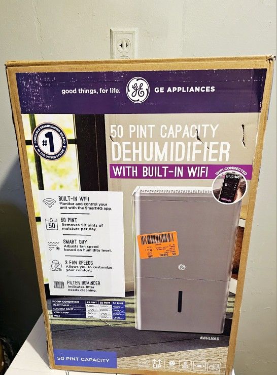 GE humidity fire 50 pint 4500 seq ft