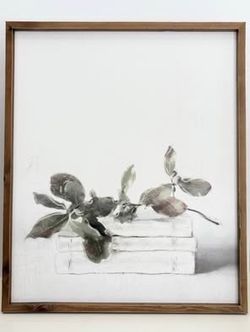 20" x 24" Green & White Framed Wall Art