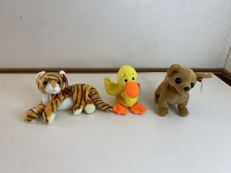 Set of 3 Ty Original Beanie Babies – India, Quackers & Tiny – Pre-Owned
