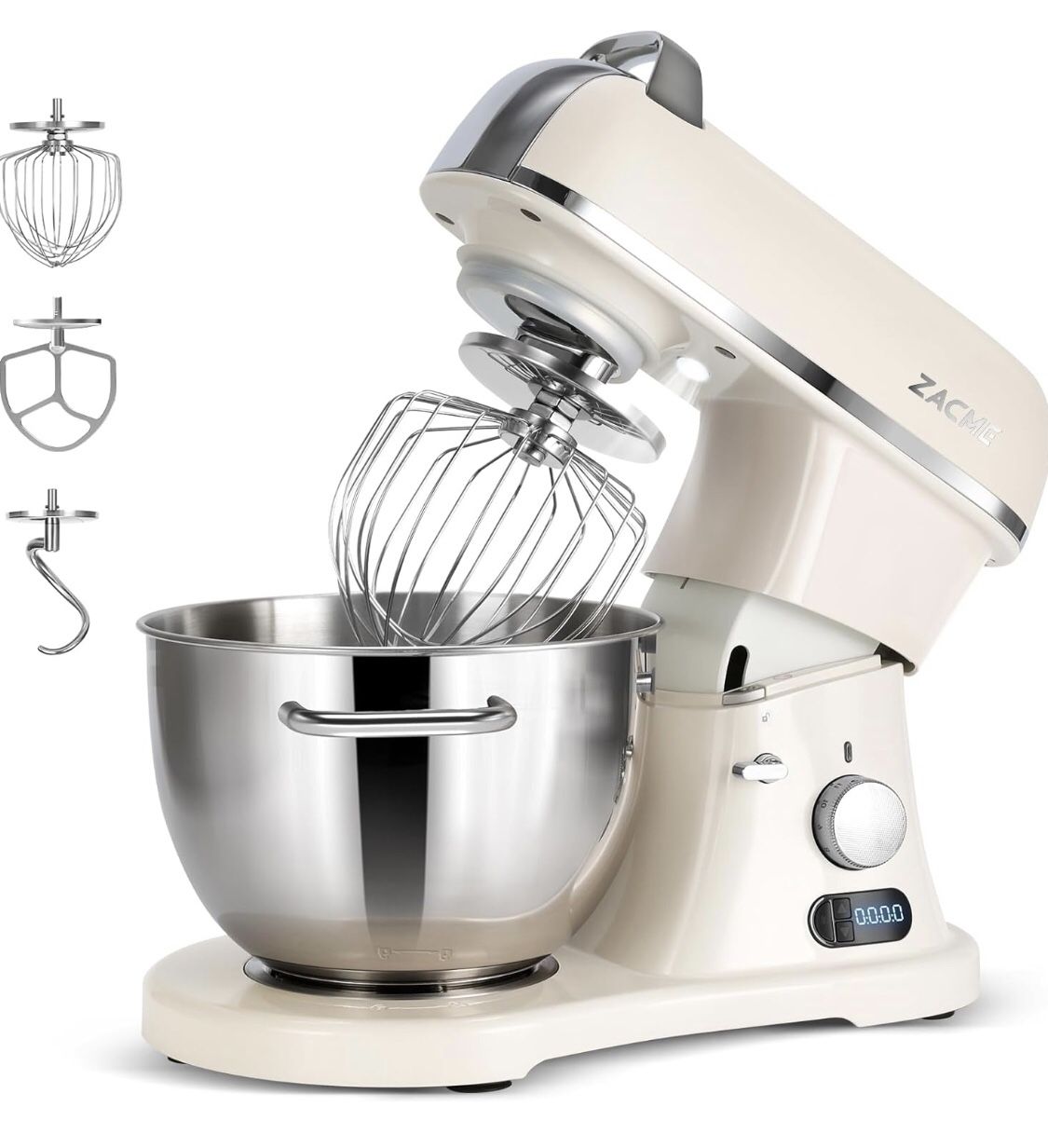 ZACME 8.4QT Commercial Stand Mixer 800W NSF Certified Aluminum Die Casting, Mixers Kitchen Electric Stand Mixer Metal Food Mixer with Stainless Ste