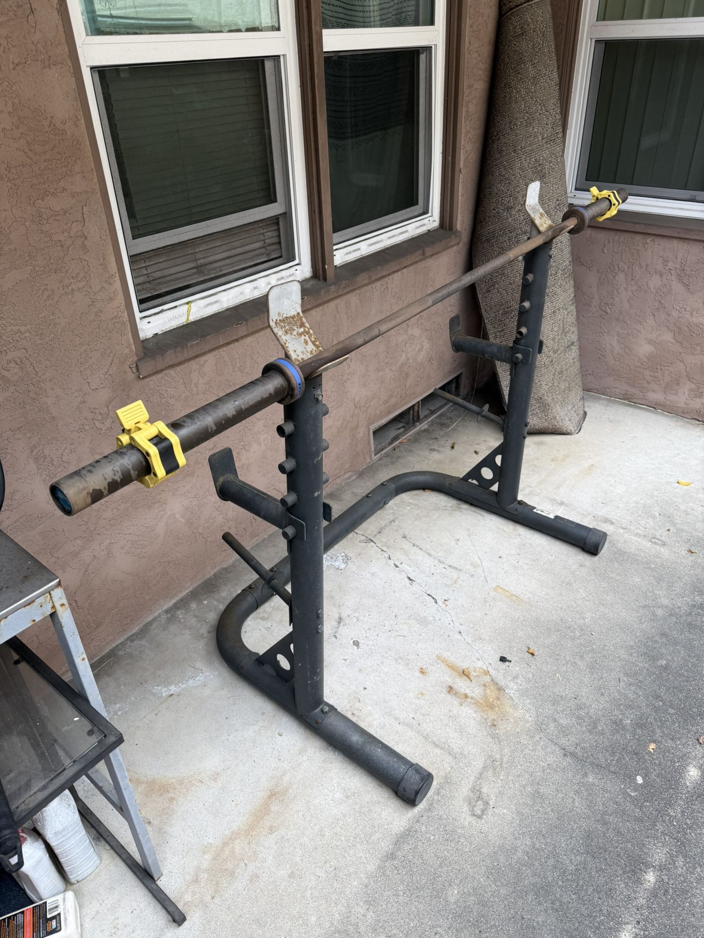 Olympic Sized Weight Bar And Rack