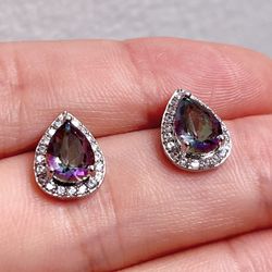 Misty Fire Zirconia Ear Studs