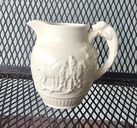 Wedgewood Of Etruria And Barlaston Hound Handle Hunt Pitcher 