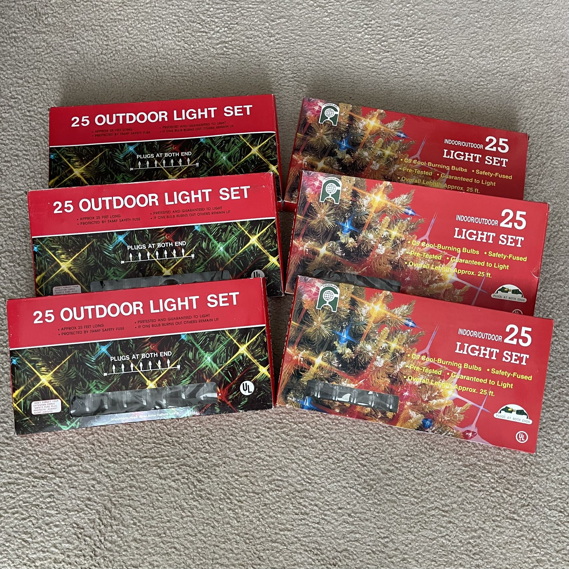 Vintage C9 Clear 25 Bulb Light Sets-Indoor & Outdoor