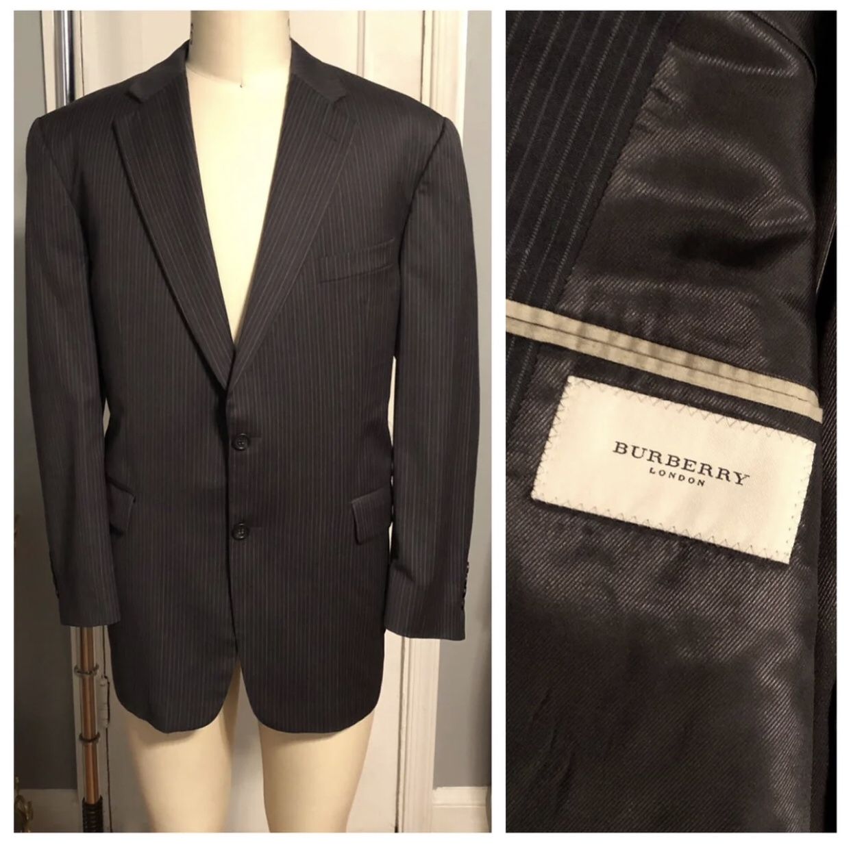 Burberry Kingston blazer paid $800 size 44R modern Tailored fit with pin stripes excellent condition authentic!
