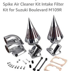 Mallofusa Motorcycle Chrome Spike Air Cleaner Kit Intake Filter Kit for Suzuki Boulevard M109R
