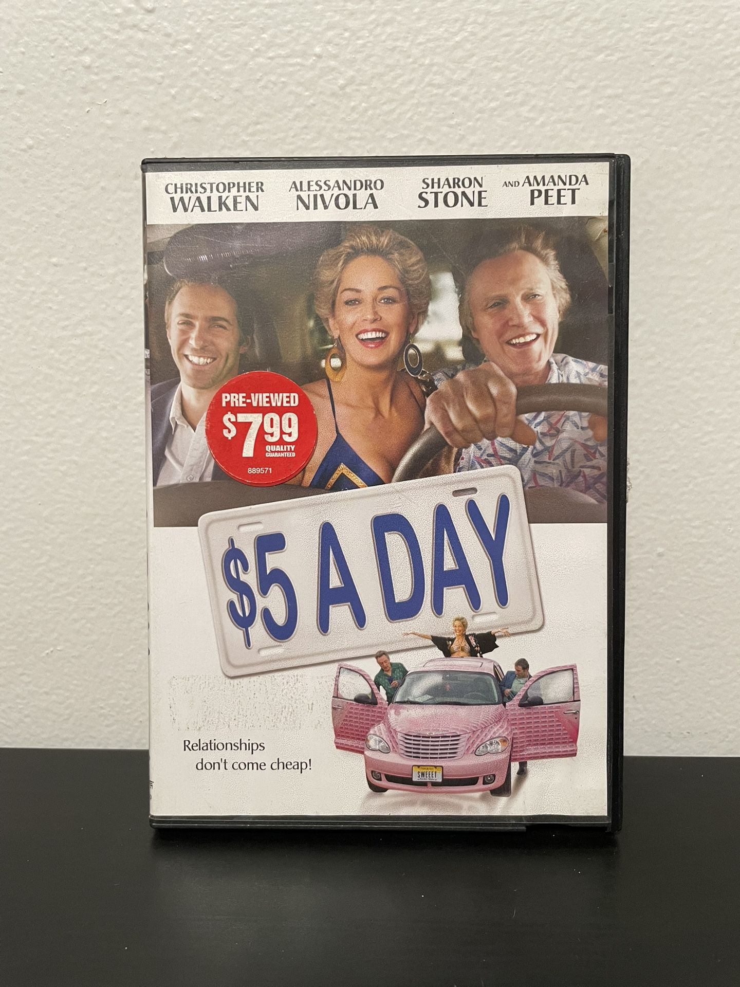 $5 A Day DVD Movie Christopher Walken Sharon Stone BlockBuster Comedy 2008